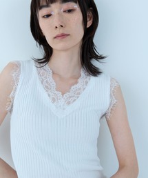 Lace Rib Sleeveless Top