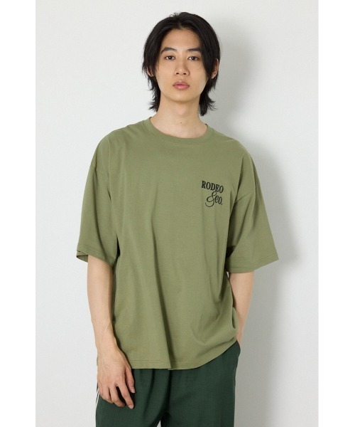 RODEO CROWNS WIDE BOWL(ロデオクラウンズワイドボウル)の「メンズ MASTER PROTECT ロゴTシャツ(Tシャツ/カットソー・メンズ・ライトカーキ/オフホワイト/杢グレー/ブラック・LARGE/MEDIUM)」の4枚目の写真