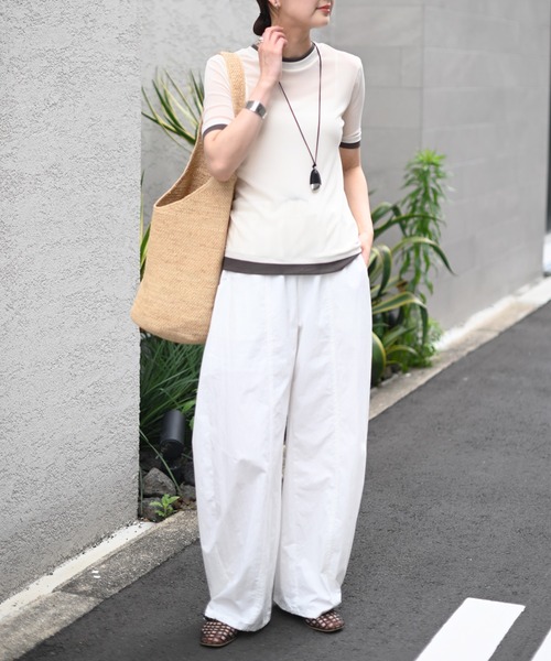Marient（マリエント）の「シアーレイヤードTシャツ（Tシャツ/カットソー・レディース・アイボリー/ピンク/ブラック・FREE）」の21枚目の写真