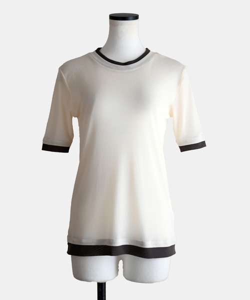Marient（マリエント）の「シアーレイヤードTシャツ（Tシャツ/カットソー・レディース・アイボリー/ピンク/ブラック・FREE）」の22枚目の写真