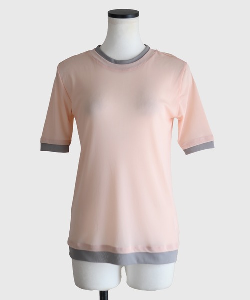 Marient（マリエント）の「シアーレイヤードTシャツ（Tシャツ/カットソー・レディース・アイボリー/ピンク/ブラック・FREE）」の20枚目の写真