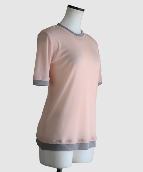 Marient（マリエント）の「シアーレイヤードTシャツ（Tシャツ/カットソー・レディース・アイボリー/ピンク/ブラック・FREE）」の9枚目の写真
