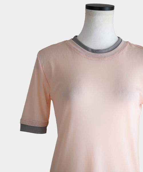 Marient（マリエント）の「シアーレイヤードTシャツ（Tシャツ/カットソー・レディース・アイボリー/ピンク/ブラック・FREE）」の10枚目の写真