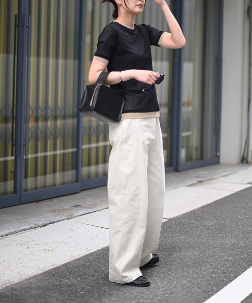 Marient（マリエント）の「シアーレイヤードTシャツ（Tシャツ/カットソー・レディース・アイボリー/ピンク/ブラック・FREE）」の4枚目の写真