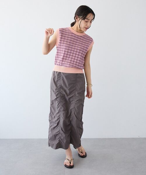 CRAFT STANDARD BOUTIQUE(クラフトスタンダードブティック)の「リンクスチェックニットベスト(ベスト・レディース・ライトグレー/ブルー/パープル・FREE)」の8枚目の写真