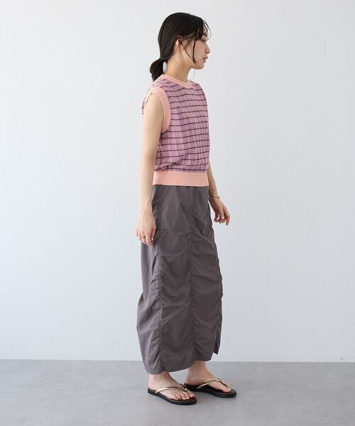 CRAFT STANDARD BOUTIQUE(クラフトスタンダードブティック)の「リンクスチェックニットベスト(ベスト・レディース・ライトグレー/ブルー/パープル・FREE)」の9枚目の写真
