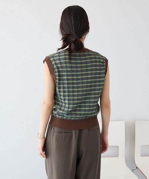 CRAFT STANDARD BOUTIQUE(クラフトスタンダードブティック)の「リンクスチェックニットベスト(ベスト・レディース・ライトグレー/ブルー/パープル・FREE)」の16枚目の写真