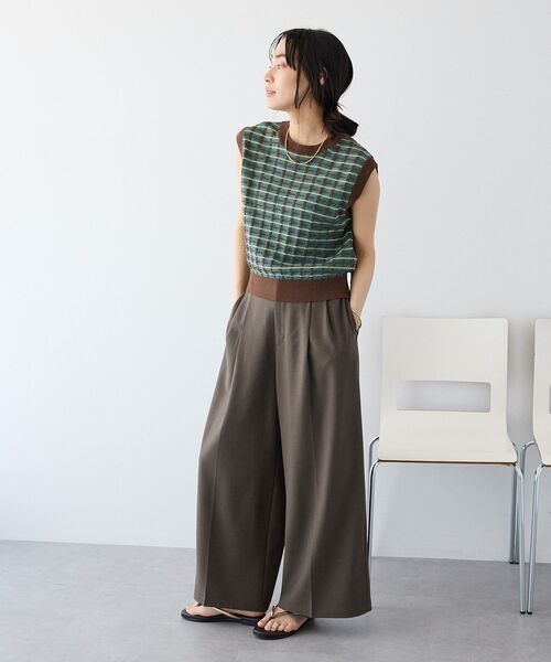CRAFT STANDARD BOUTIQUE(クラフトスタンダードブティック)の「リンクスチェックニットベスト(ベスト・レディース・ライトグレー/ブルー/パープル・FREE)」の18枚目の写真