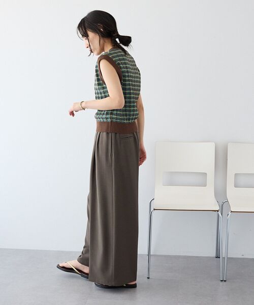 CRAFT STANDARD BOUTIQUE(クラフトスタンダードブティック)の「リンクスチェックニットベスト(ベスト・レディース・ライトグレー/ブルー/パープル・FREE)」の19枚目の写真