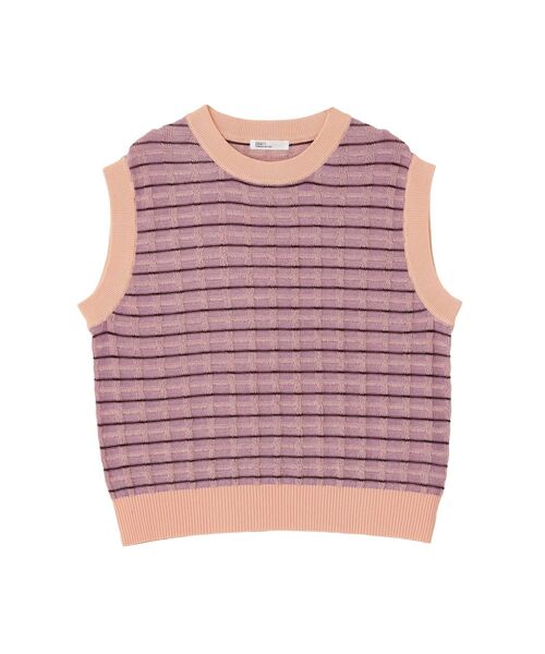 CRAFT STANDARD BOUTIQUE(クラフトスタンダードブティック)の「リンクスチェックニットベスト(ベスト・レディース・ライトグレー/ブルー/パープル・FREE)」の22枚目の写真