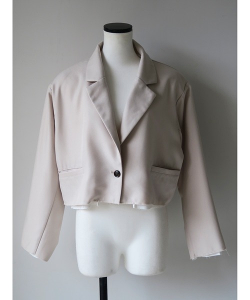 swane(スワネ)の「cutoff cropped jacket(テーラードジャケット・レディース・ブラック/アイボリー/グレー・FREE)」の10枚目の写真
