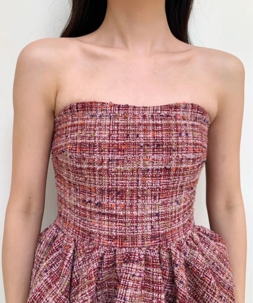 BIRTHDAY BASH(バースデイバッシュ)の「TWEED HEMBALLOON PEPLUM TOPS(ツイードヘムバルーンぺプラムトップス)(その他トップス・レディース・ネイビー/レッド・MEDIUM/SMALL)」の7枚目の写真