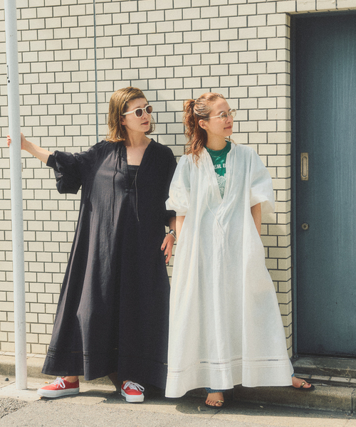 Spick & Span(スピックアンドスパン)の「a&m リネンブレンドハシゴレースワンピース(ワンピース・レディース・ブラック/ホワイト・36/38)」の4枚目の写真
