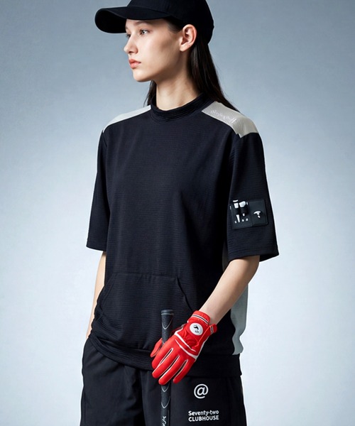 antiqua(アンティカ)の「【STCH】吸汗速乾 UVカット モックネック プルオーバー(その他トップス・レディース・グリーン/ブラック/ホワイト・LXL/ML)」の2枚目の写真