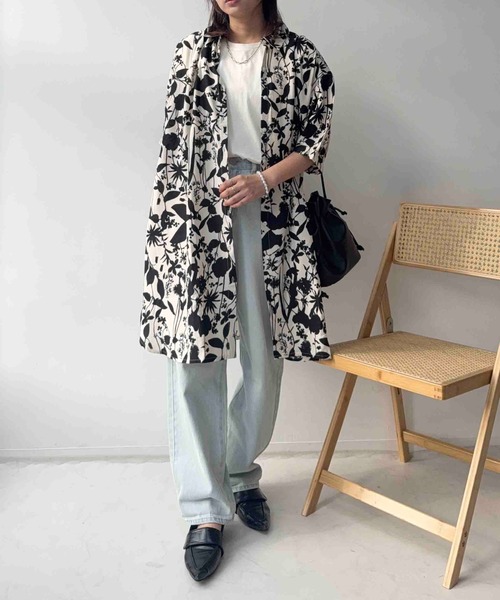 AS KNOW AS plus（アズノゥアズプラス）の「◯タックデザイン 5分袖シャツワンピース（ワンピース・レディース・ホワイト系/ダークグリーン系/ネイビー系・FREE）」の17枚目の写真