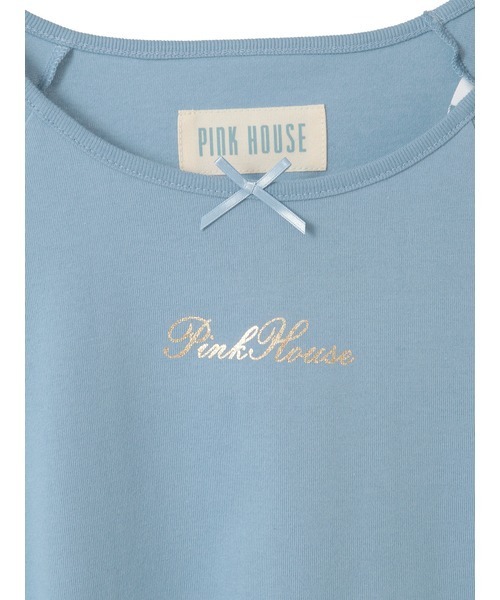 PINK HOUSE(ピンクハウス)の「筆記体ロゴ箔プリントカットソーチュニック(チュニック・レディース・アイボリー/ピンク/ブルーグレー/ブラック・フリー)」の9枚目の写真
