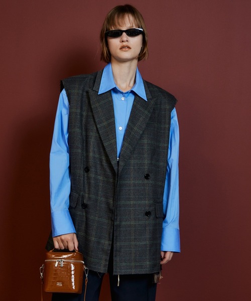 MAISON SPECIAL(メゾンスペシャル)の「【2026Autumn PRE-ORDER】Classic Bicolor Oversized Vest/クラシックバイカラーオーバージレ(その他アウター・レディース・マルチ/グレー・FREE)」の2枚目の写真