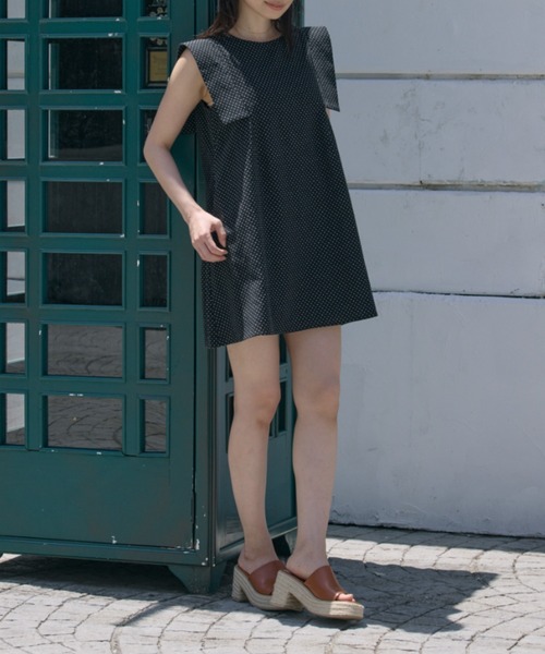 ACYM(アシーム)の「ボックスショルダーミニワンピース(ワンピース・レディース・ブラックミックス・FREE)」の17枚目の写真