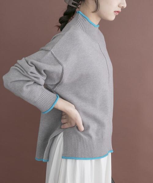 ITEMS URBANRESEARCH(アイテムズ アーバンリサーチ)の「『洗濯可』ハイショクハイネックニット(ニット/セーター・レディース・ネイビー/オフホワイト/グレー/ライトグレー・FREE)」の1枚目の写真