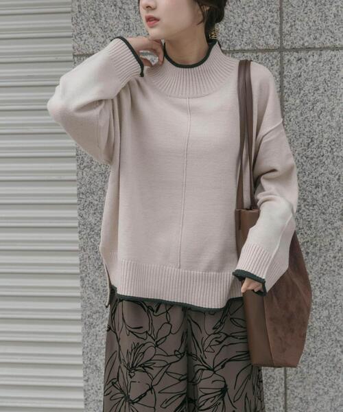 ITEMS URBANRESEARCH(アイテムズ アーバンリサーチ)の「『洗濯可』ハイショクハイネックニット(ニット/セーター・レディース・ネイビー/オフホワイト/グレー/ライトグレー・FREE)」の8枚目の写真