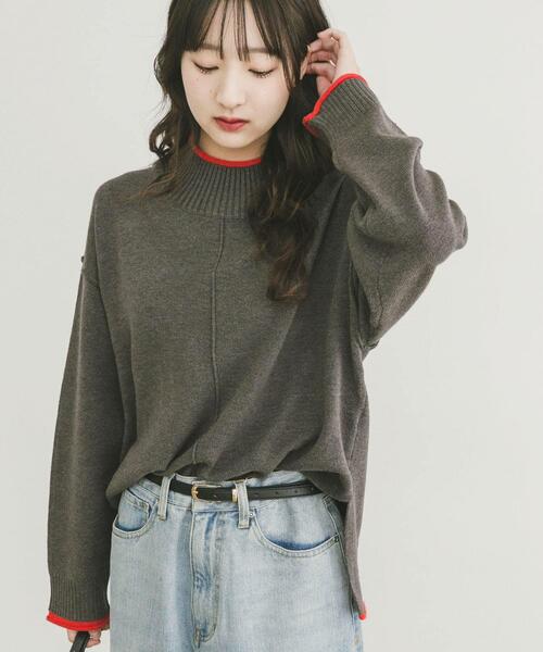 ITEMS URBANRESEARCH(アイテムズ アーバンリサーチ)の「『洗濯可』ハイショクハイネックニット(ニット/セーター・レディース・ネイビー/オフホワイト/グレー/ライトグレー・FREE)」の11枚目の写真