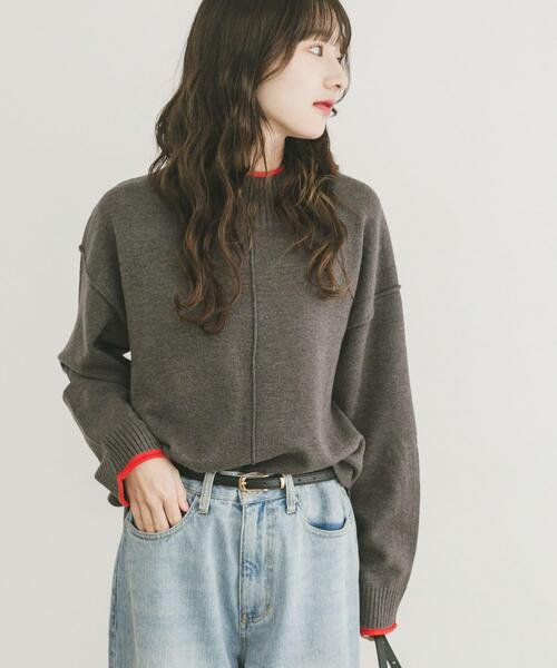 ITEMS URBANRESEARCH(アイテムズ アーバンリサーチ)の「『洗濯可』ハイショクハイネックニット(ニット/セーター・レディース・ネイビー/オフホワイト/グレー/ライトグレー・FREE)」の12枚目の写真