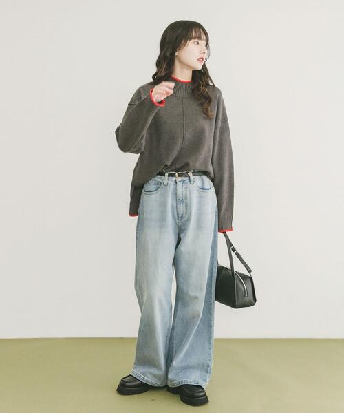 ITEMS URBANRESEARCH(アイテムズ アーバンリサーチ)の「『洗濯可』ハイショクハイネックニット(ニット/セーター・レディース・ネイビー/オフホワイト/グレー/ライトグレー・FREE)」の13枚目の写真