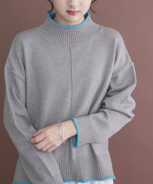 ITEMS URBANRESEARCH(アイテムズ アーバンリサーチ)の「『洗濯可』ハイショクハイネックニット(ニット/セーター・レディース・ネイビー/オフホワイト/グレー/ライトグレー・FREE)」の16枚目の写真