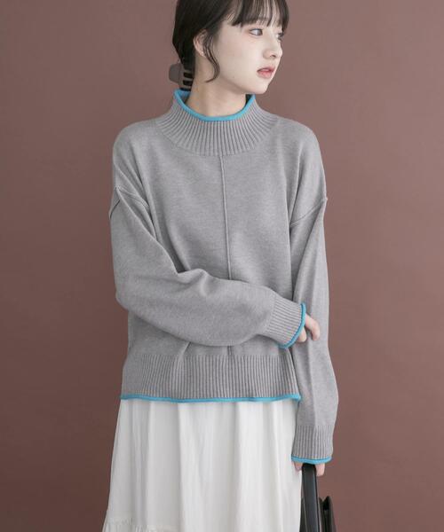 ITEMS URBANRESEARCH(アイテムズ アーバンリサーチ)の「『洗濯可』ハイショクハイネックニット(ニット/セーター・レディース・ネイビー/オフホワイト/グレー/ライトグレー・FREE)」の17枚目の写真