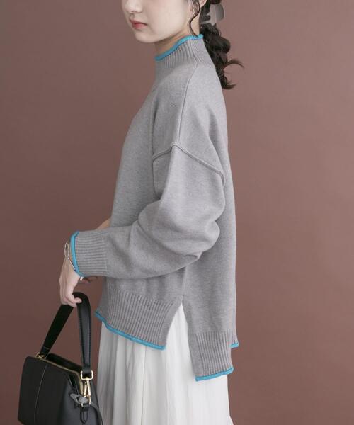 ITEMS URBANRESEARCH(アイテムズ アーバンリサーチ)の「『洗濯可』ハイショクハイネックニット(ニット/セーター・レディース・ネイビー/オフホワイト/グレー/ライトグレー・FREE)」の18枚目の写真