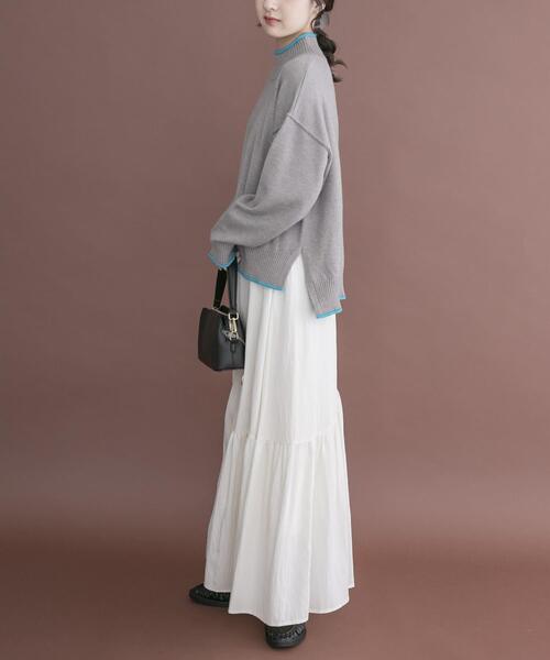 ITEMS URBANRESEARCH(アイテムズ アーバンリサーチ)の「『洗濯可』ハイショクハイネックニット(ニット/セーター・レディース・ネイビー/オフホワイト/グレー/ライトグレー・FREE)」の20枚目の写真