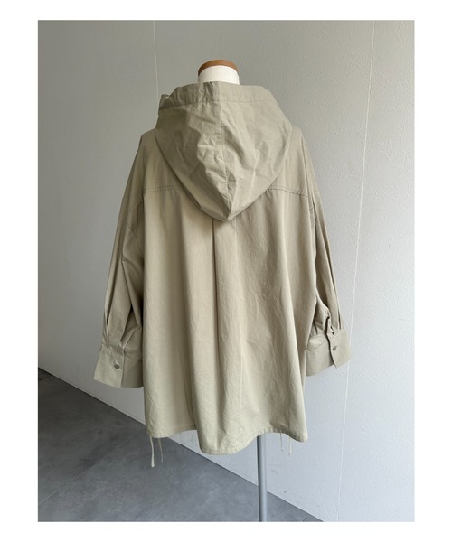 ap retro(アプレトロ)の「ドロストフード シャツブルゾン/フーディー/冷房対策(シャツ/ブラウス・レディース・カーキ/ベージュ/アイボリー/ブラック・FREE)」の18枚目の写真
