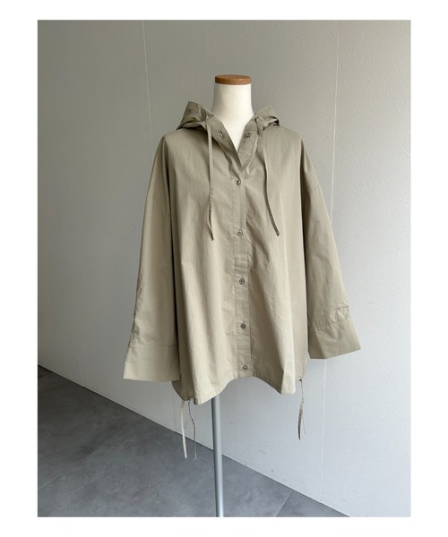 ap retro(アプレトロ)の「ドロストフード シャツブルゾン/フーディー/冷房対策(シャツ/ブラウス・レディース・カーキ/ベージュ/アイボリー/ブラック・FREE)」の16枚目の写真