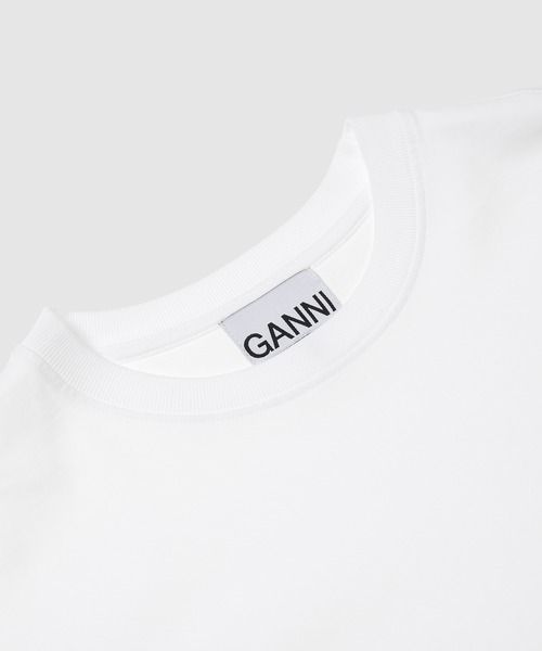 GANNI（ガニー）の「Heavy cotton Jersey Embroidery Anglais Solid（Tシャツ/カットソー・レディース・ホワイト・M/S）」の3枚目の写真