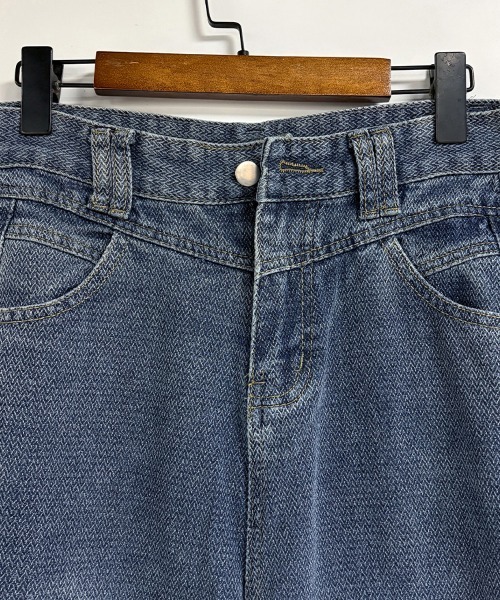 ONEP STAR(ワンピスター)の「ヘリンボーン調ルーズストレートデニムパンツ(デニムパンツ・レディース・ブルー・SMALL/MEDIUM/LARGE/X-LARGE)」の5枚目の写真