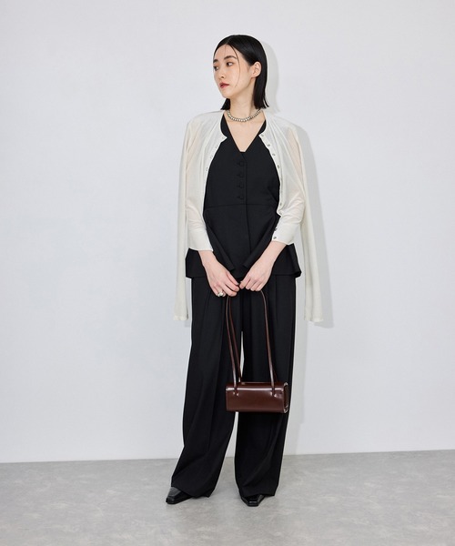 ADAM ET ROPE'(アダムエロペ)の「【定番】マルチWAYシアートリコットベロアカーディガン(カーディガン/ボレロ・レディース・ライトグリーン/ブルー/ダークブラウン/キナリ・FREE)」の10枚目の写真