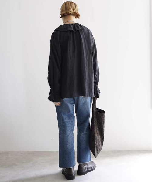 JOURNAL STANDARD LUXE(ジャーナルスタンダード ラックス)の「《追加3》フレンチリネン フリルパフブラウス(シャツ/ブラウス・レディース・ブラック/ホワイト/ブラウン・FREE)」の7枚目の写真