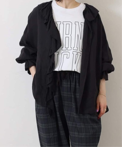 JOURNAL STANDARD LUXE(ジャーナルスタンダード ラックス)の「《追加3》フレンチリネン フリルパフブラウス(シャツ/ブラウス・レディース・ブラック/ホワイト/ブラウン・FREE)」の8枚目の写真