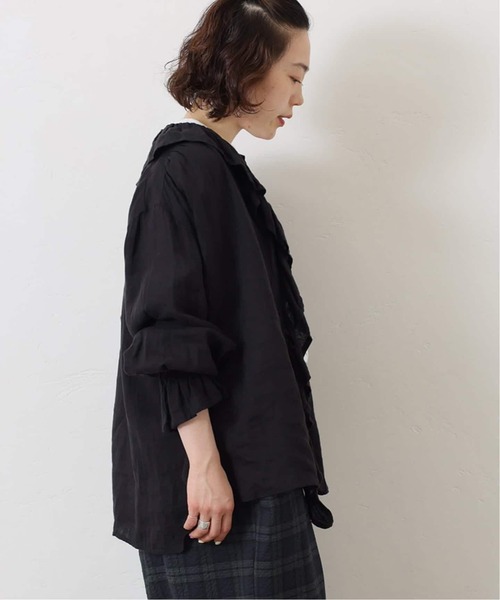 JOURNAL STANDARD LUXE(ジャーナルスタンダード ラックス)の「《追加3》フレンチリネン フリルパフブラウス(シャツ/ブラウス・レディース・ブラック/ホワイト/ブラウン・FREE)」の9枚目の写真