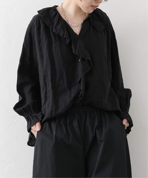 JOURNAL STANDARD LUXE(ジャーナルスタンダード ラックス)の「《追加3》フレンチリネン フリルパフブラウス(シャツ/ブラウス・レディース・ブラック/ホワイト/ブラウン・FREE)」の10枚目の写真