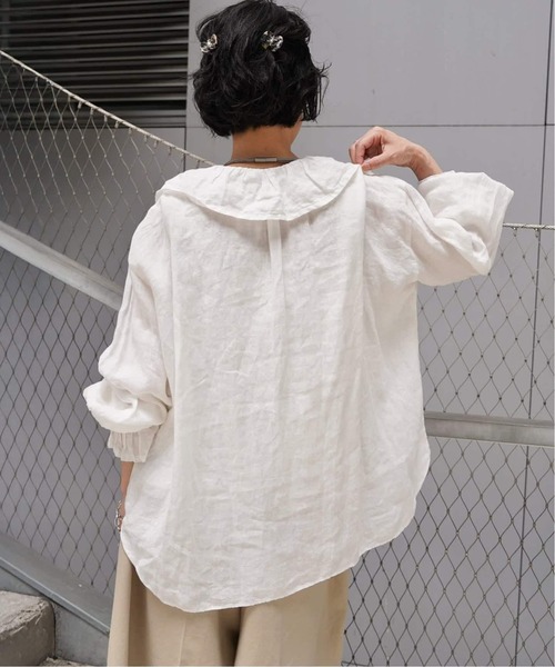 JOURNAL STANDARD LUXE(ジャーナルスタンダード ラックス)の「《追加3》フレンチリネン フリルパフブラウス(シャツ/ブラウス・レディース・ブラック/ホワイト/ブラウン・FREE)」の13枚目の写真