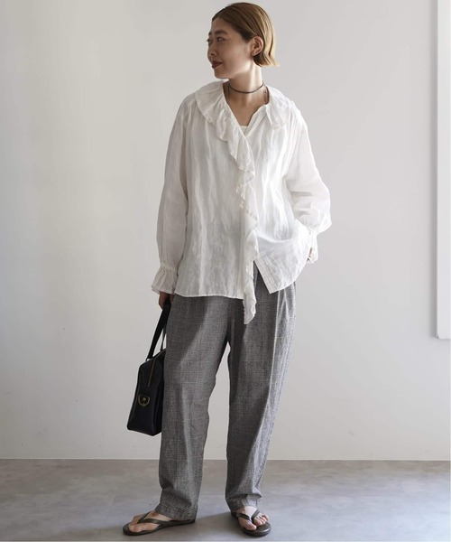 JOURNAL STANDARD LUXE(ジャーナルスタンダード ラックス)の「《追加3》フレンチリネン フリルパフブラウス(シャツ/ブラウス・レディース・ブラック/ホワイト/ブラウン・FREE)」の17枚目の写真
