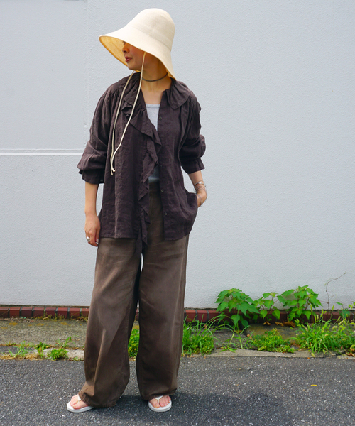 JOURNAL STANDARD LUXE(ジャーナルスタンダード ラックス)の「《追加3》フレンチリネン フリルパフブラウス(シャツ/ブラウス・レディース・ブラック/ホワイト/ブラウン・FREE)」の22枚目の写真