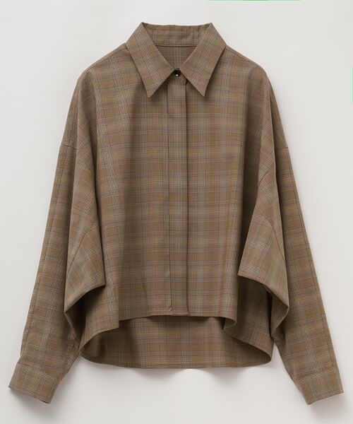 LANVIN en Bleu（ランバンオンブルー）の「ウールトロピカルドルマンフォルムシャツ（シャツ/ブラウス・レディース・ベージュ/ブラウン・38）」の2枚目の写真