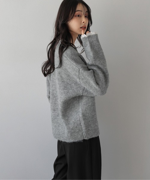 AMELY(エミリー)の「フリルニットカーディガン/羽織り/ふんわり(カーディガン/ボレロ・レディース・ブラック/ベージュ/グレー・フリー)」の8枚目の写真