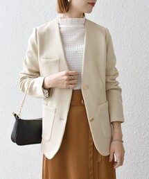 unknown / ノーカラージャケット シルク オーバーサイズ デザイン古着 ブランド古着】ノーカラージャケット（ノーカラージャケット）｜SHIPS