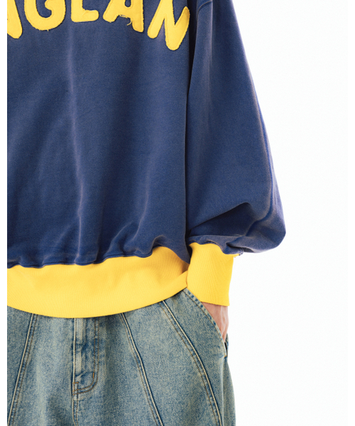 ANGLAN（アングラン）の「Applique Washed Sweat Shirt - Blue（スウェット・メンズ・その他・2/1）」の6枚目の写真