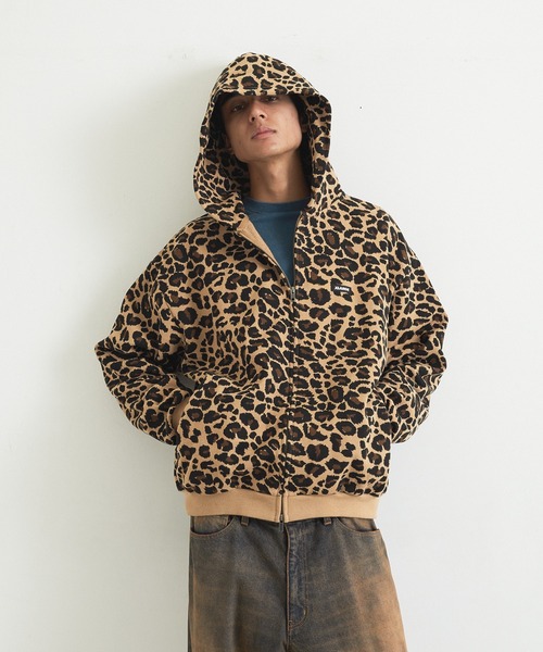 XLARGE（エクストララージ）の「LEOPARD ZIP HOODED SWEATSHIRT（パーカー・メンズ・チャコール/ホワイト/ベージュ・S/M/L/XL）」の3枚目の写真