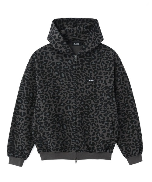 XLARGE（エクストララージ）の「LEOPARD ZIP HOODED SWEATSHIRT（パーカー・メンズ・チャコール/ホワイト/ベージュ・S/M/L/XL）」の2枚目の写真