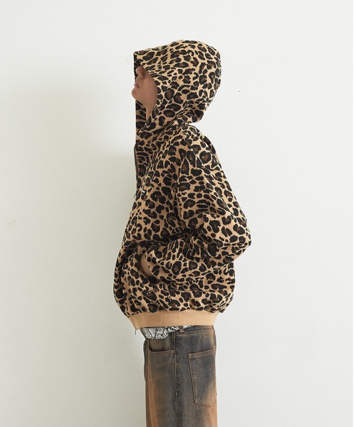 XLARGE（エクストララージ）の「LEOPARD ZIP HOODED SWEATSHIRT（パーカー・メンズ・チャコール/ホワイト/ベージュ・S/M/L/XL）」の9枚目の写真